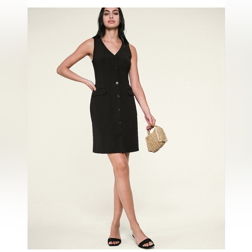 Express Editor V-Neck Mini Vest Dress